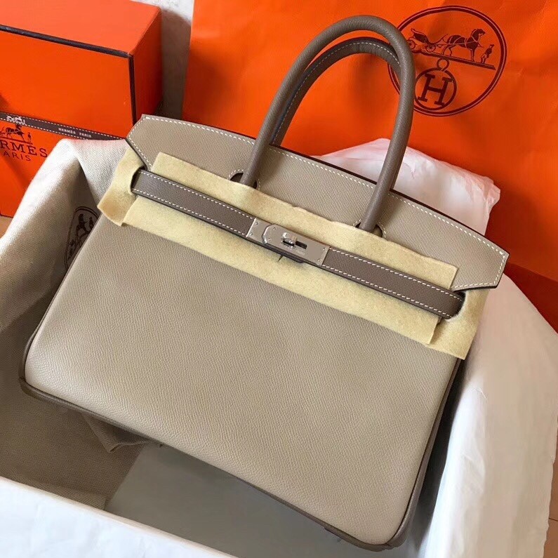 Hermes Bicolor Epsom Birkin 30cm Handmade Grey Bag