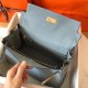 Hermes Blue Lin Clemence Kelly 28cm Handmade Bag