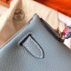 Hermes Blue Lin Clemence Kelly 28cm Handmade Bag