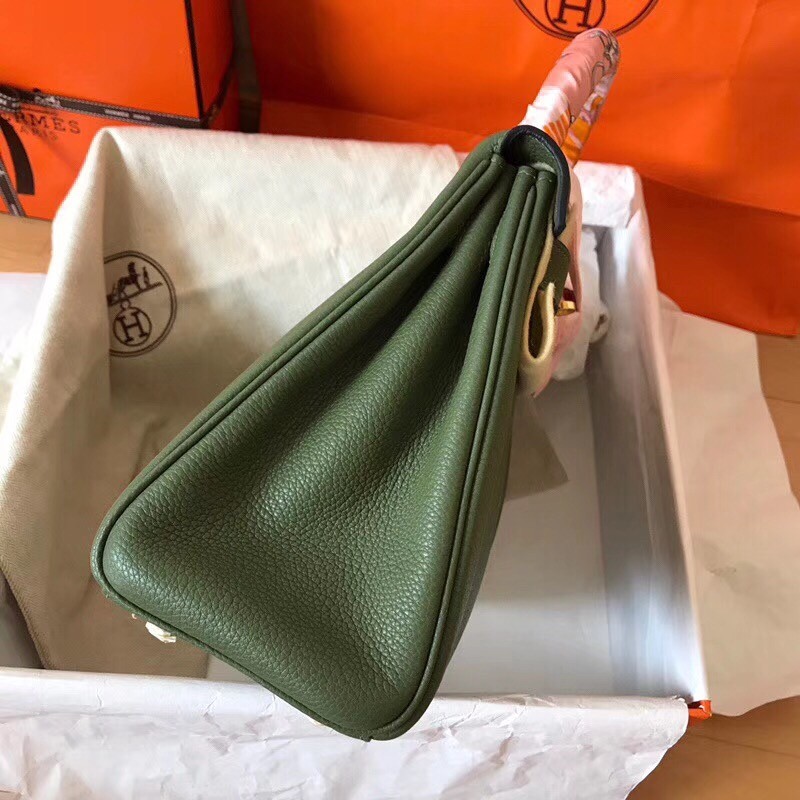 Hermes Canopee Clemence Kelly 28cm Handmade Bag