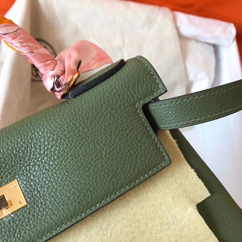 Hermes Canopee Clemence Kelly 28cm Handmade Bag