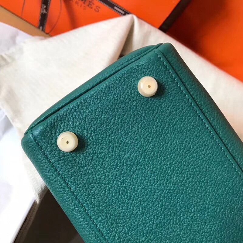 Hermes Malachite Clemence Kelly 28cm Handmade Bag