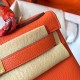 Hermes Orange Clemence Kelly 28cm Handmade Bag