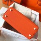 Hermes Orange Clemence Kelly 28cm Handmade Bag