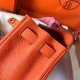 Hermes Orange Clemence Kelly 28cm Handmade Bag