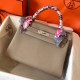 Hermes Tourterelle Clemence Kelly 28cm Handmade Bag