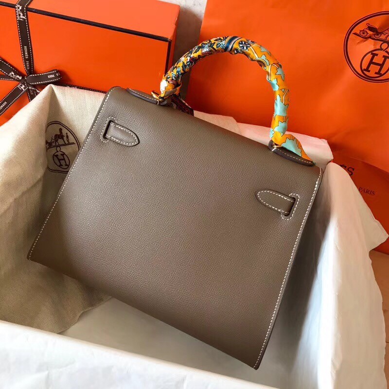 Hermes Taupe Epsom Kelly 28cm Handmade Bag