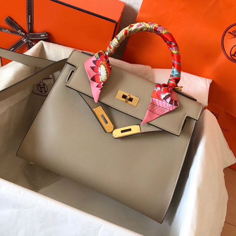 Hermes Tourterelle Epsom Kelly 28cm Handmade Bag