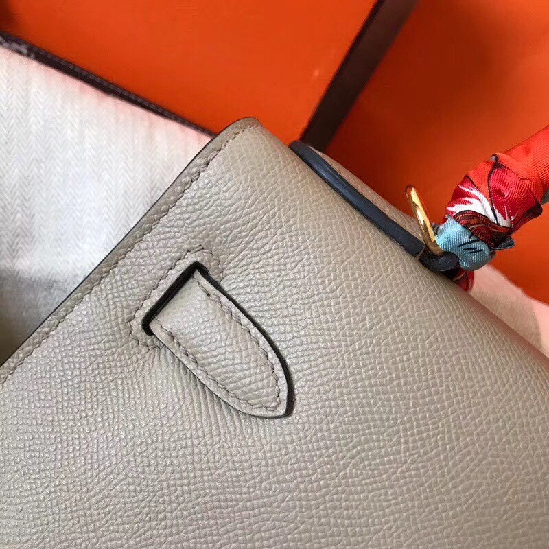 Hermes Tourterelle Epsom Kelly 28cm Handmade Bag