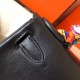 Hermes Black Swift Kelly 28cm Handmade Bag