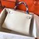 Hermes White Swift Kelly 28cm Handmade Bag