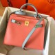 Hermes Bicolor Epsom Kelly 28cm Rose Lipstick Handmade Bag