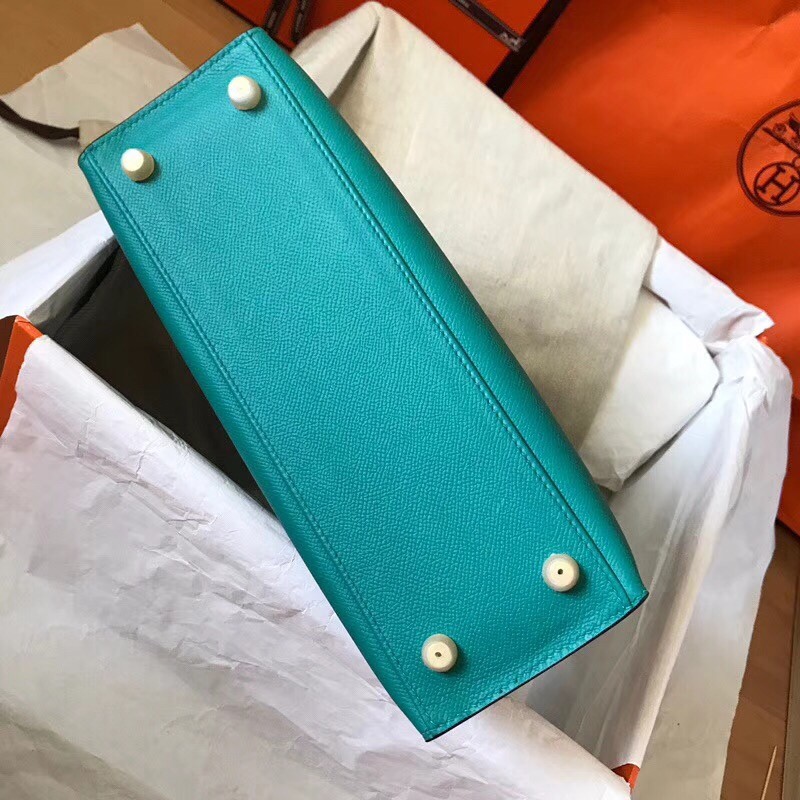 Hermes Bicolor Epsom Kelly 28cm Malachite Handmade Bag