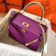 Hermes Bicolor Epsom Kelly 28cm Purple Handmade Bag