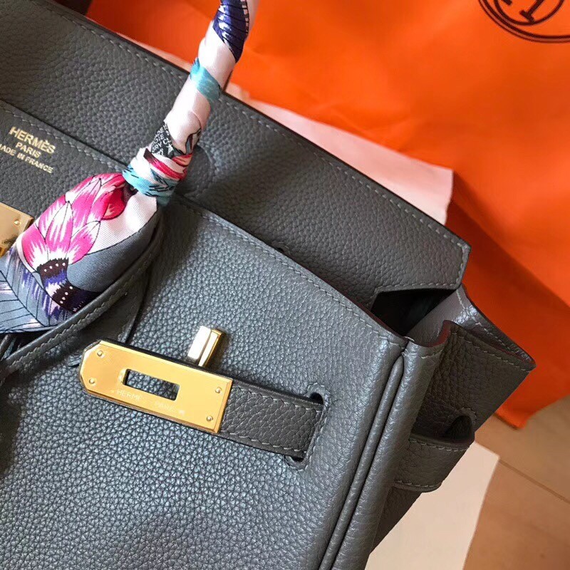 Hermes Ardoise Birkin 35cm Clemence Handmade Bag