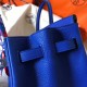 Hermes Blue Electric Birkin 35cm Clemence Handmade Bag