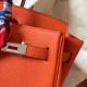 Hermes Orange Birkin 35cm Clemence Handmade Bag