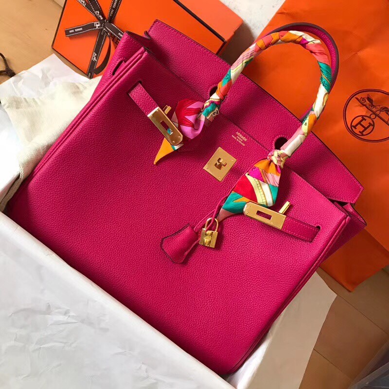 Hermes Peach Birkin 35cm Clemence Handmade Bag