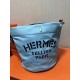 Hermes Grooming Bucket Bag In Blue Canvas