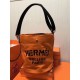 Hermes Grooming Bucket Bag In Orange Canvas