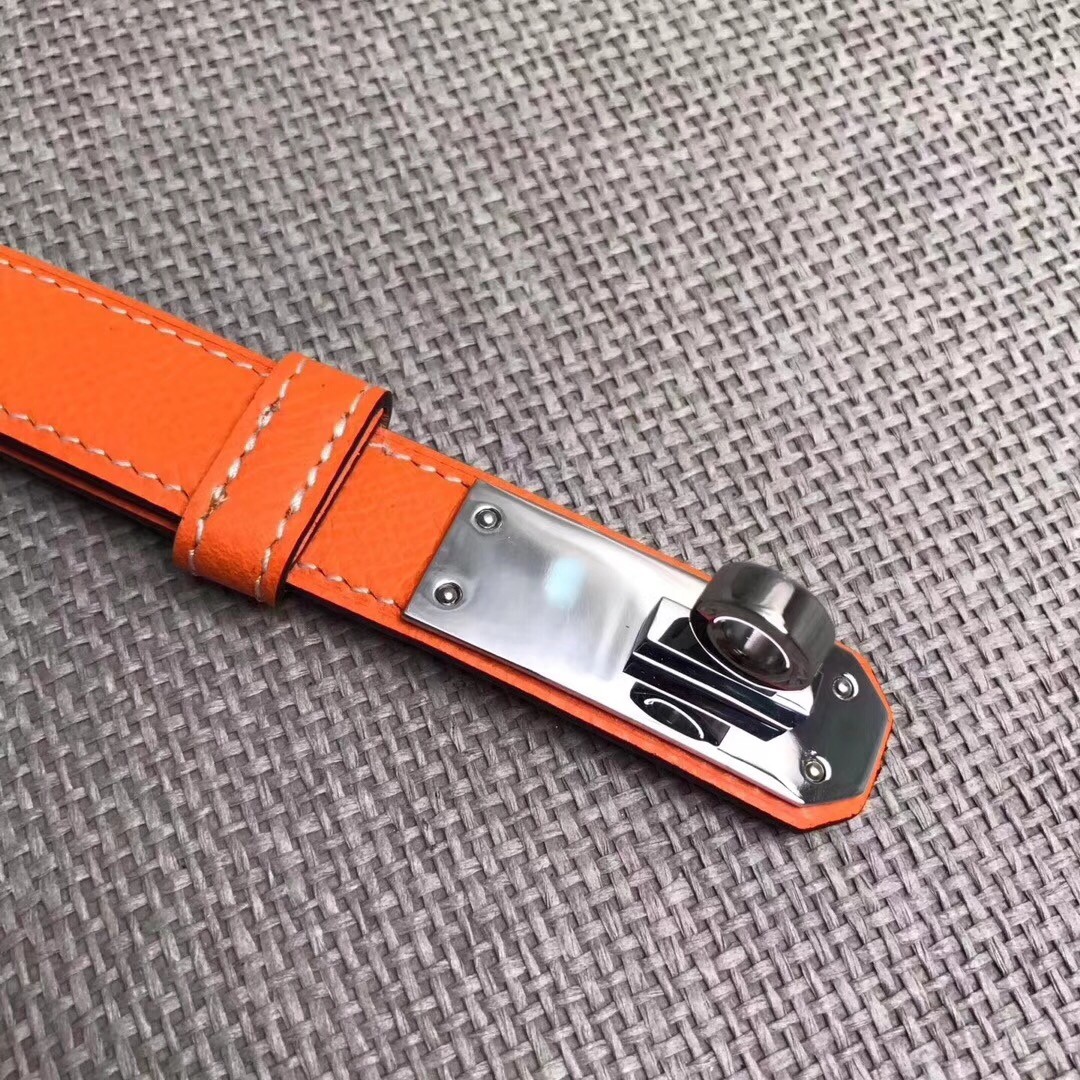 Hermes Kelly Belt In Orange Epsom Leather