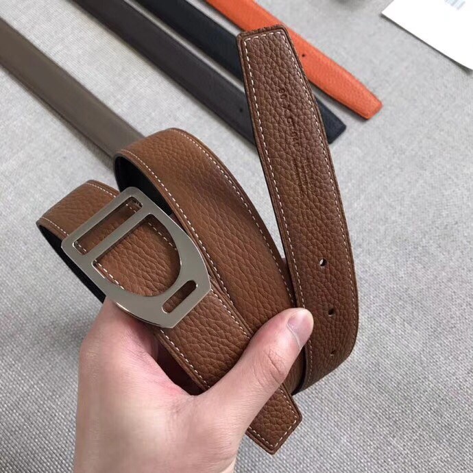 Hermes Etrier Buckle Belt & Brown Clemence 32 MM Strap