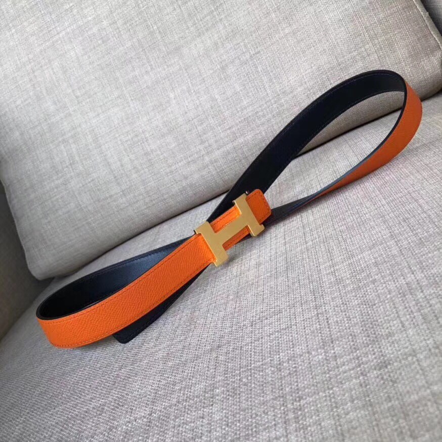 Hermes Mini Constance Belt Buckle & Orange Epsom 24 MM Strap