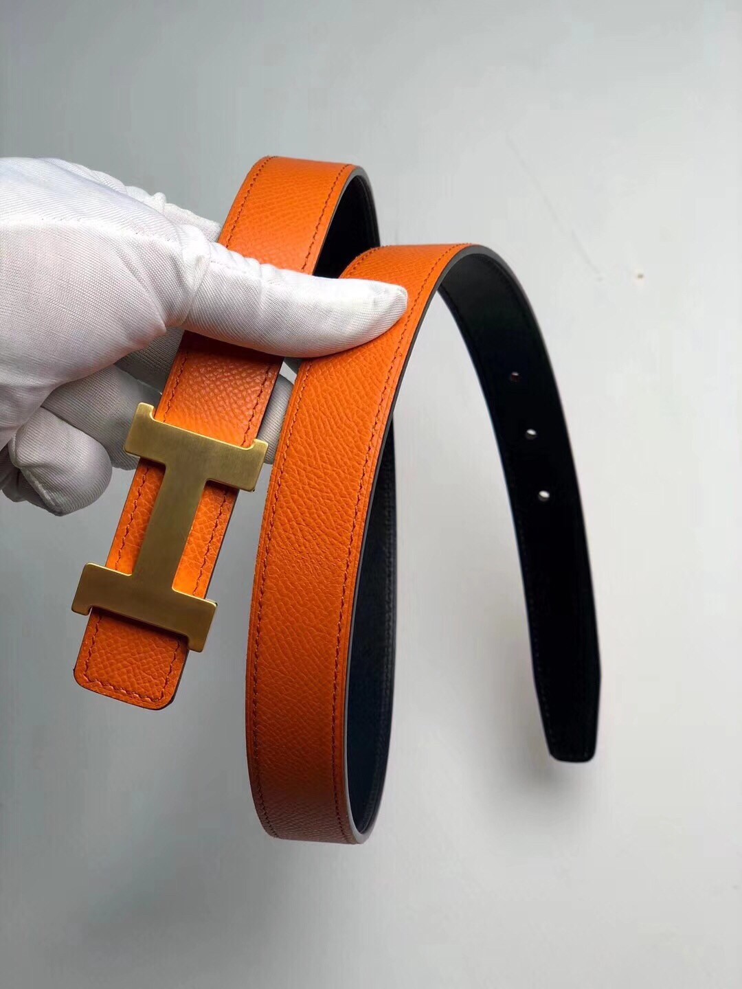 Hermes Mini Constance Belt Buckle & Orange Epsom 24 MM Strap