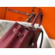 Hermes Bordeaux Clemence Kelly 32cm Retourne Bag