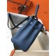 Hermes Blue AgateClemence Kelly 32cm Retourne Bag