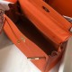 Hermes Orange Clemence Kelly 32cm Retourne Bag