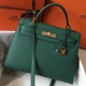 Hermes Malachite Epsom Kelly 32cm Sellier Bag