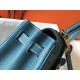 Hermes Blue Jean Clemence Kelly 28cm Bag