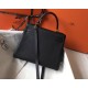 Hermes Black Clemence Kelly 28cm Bag