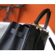 Hermes Black Clemence Kelly 28cm Bag