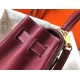 Hermes Bordeaux Clemence Kelly 25cm GHW Bag