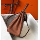 Hermes Brown Clemence Kelly 25cm GHW Bag