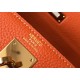 Hermes Orange Clemence Kelly 25cm GHW Bag