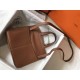 Hermes Halzan Bag In Brown Clemence Leather