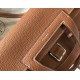 Hermes Halzan Bag In Brown Clemence Leather