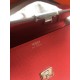 Hermes Red Clic 16 Wallet With Strap