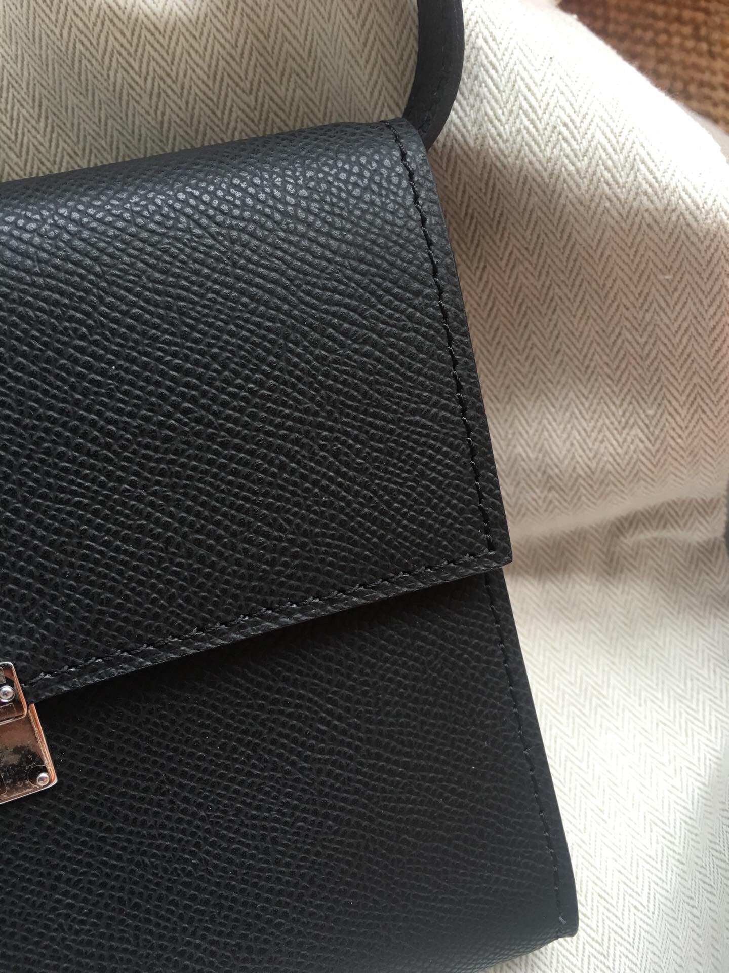 Hermes Black Clic 16 Wallet With Strap