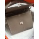 Hermes Grey Clic 16 Wallet With Strap