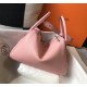 Hermes Lindy 30cm Bag In Pink Clemence Leather