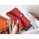 Hermes Bicolor Dogon Duo Wallet In Red/Jean Leather