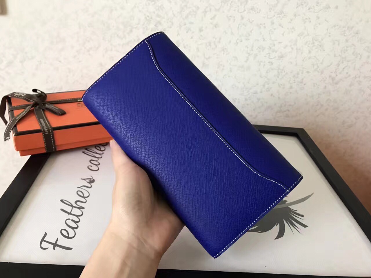 Hermes Blue Electric Epsom Constance Long Wallet