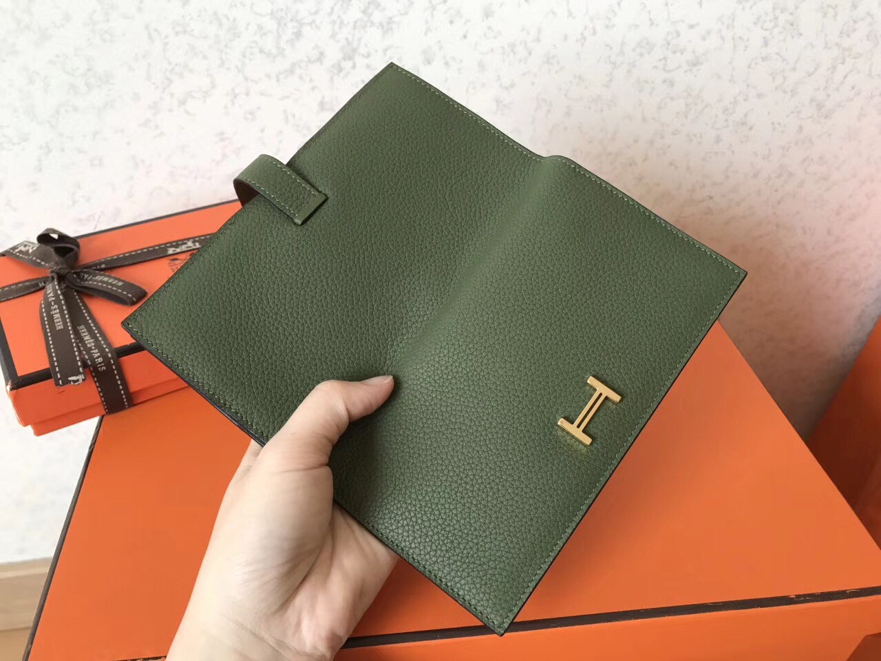 Hermes Canopee Clemence Bearn Gusset Wallet