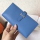 Hermes Blue Jean Epsom Bearn Gusset Wallet