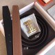 Hermes H Au Carre Belt Buckle & Brown 32mm Strap