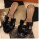 Hermes Oasis Sandals In Black Patent leather